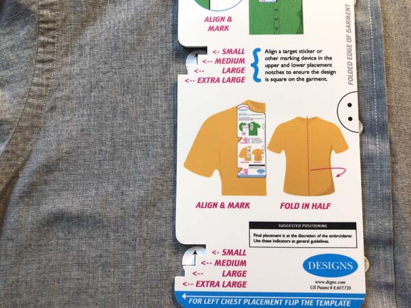 Embroiderers Helper Button down marked