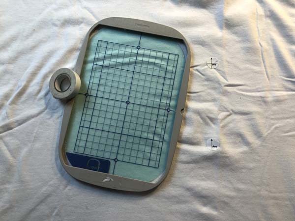 Embroiderers Helper Hoop with double stick tape