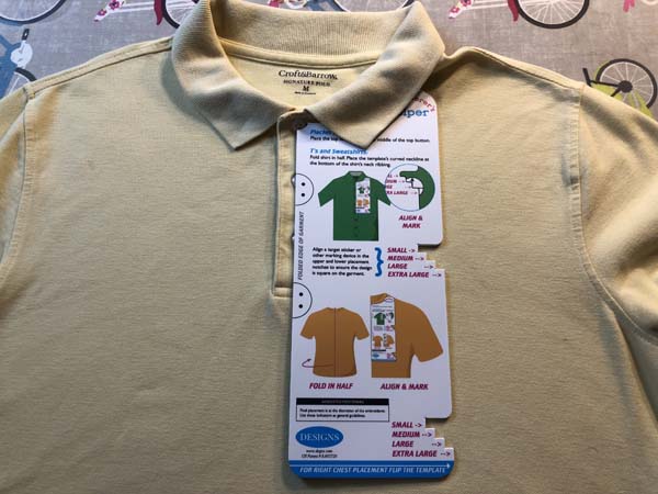 Embroiderers Helper polo alignment