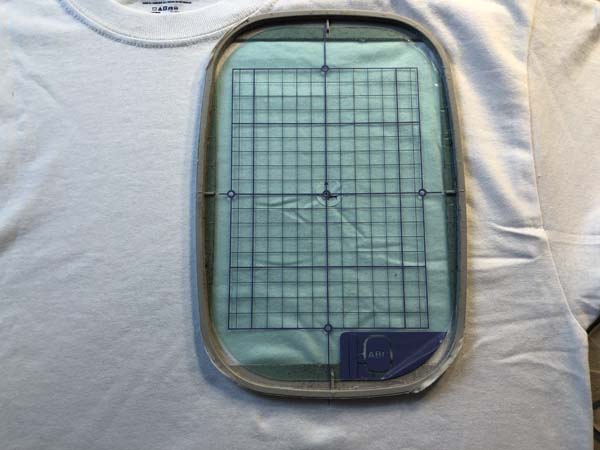 Embroiderers Helper t shirt align bottom hoop