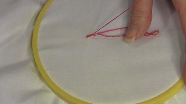 Embroidery Chain Stitch 6 pull thread through