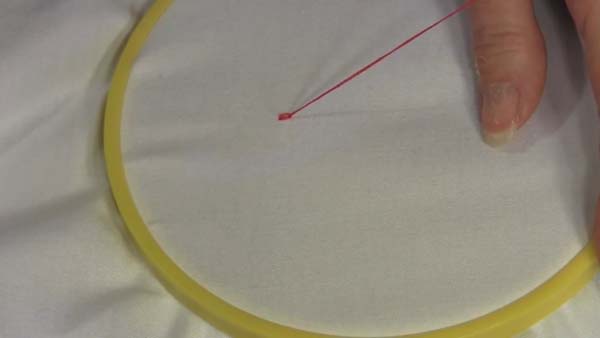 Embroidery Chain Stitch 8 first stitch finished