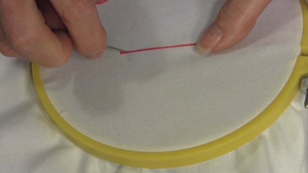 Embroidery Chain Stitch 9 needle down just past first stitch