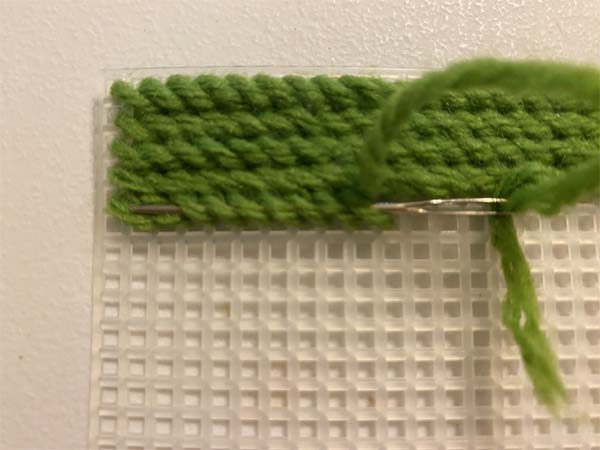 End Yarn 2 Needle Under stitches