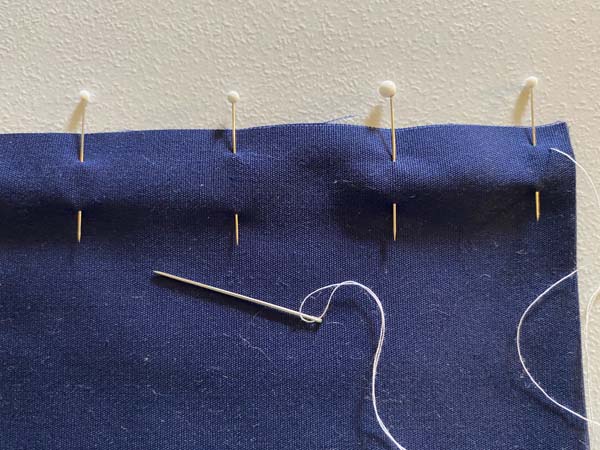 Even Basting Stitch Pinned