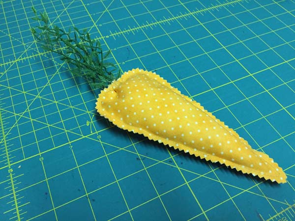 Fabric Carrot with Greens
