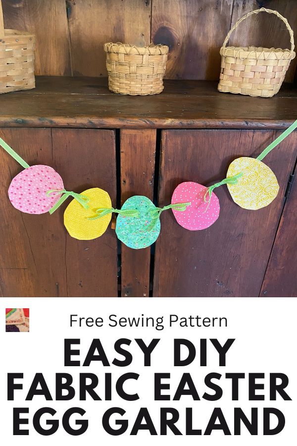 Easter Egg Garland with free template - pin