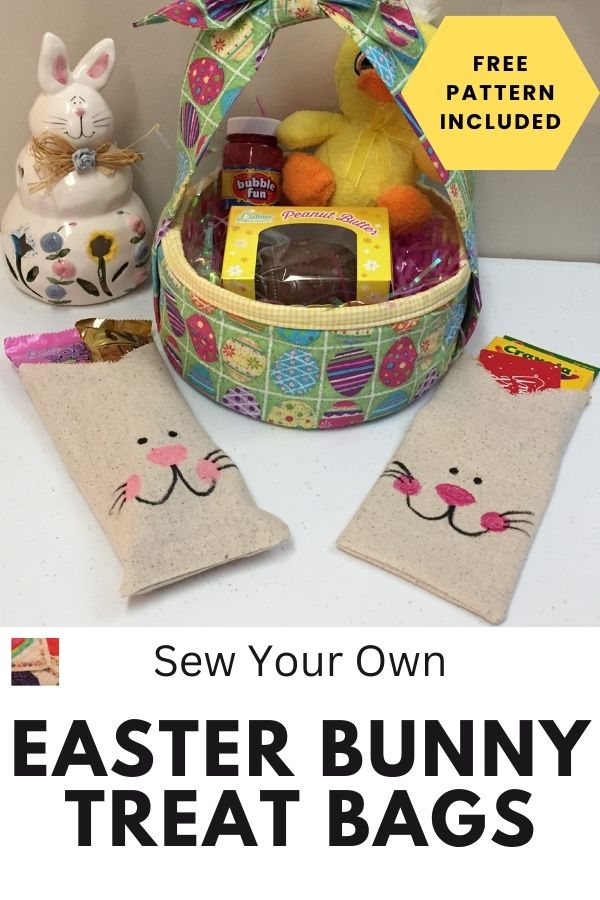 Fabric Bunny Treat Bag Tutorial - Pin
