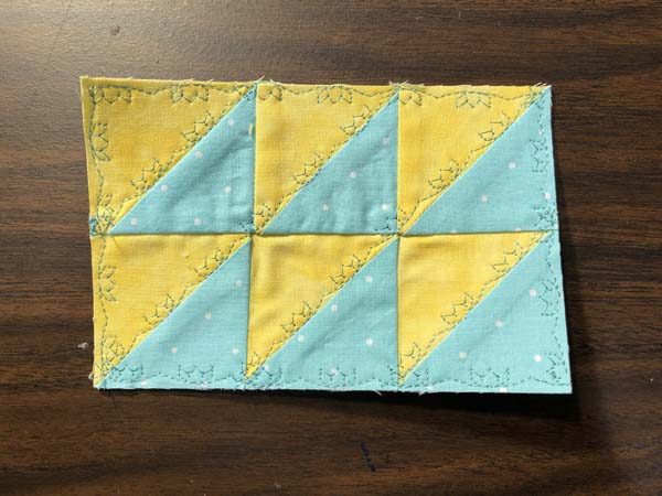 Fabric Postcard 11 Half Square Triangle