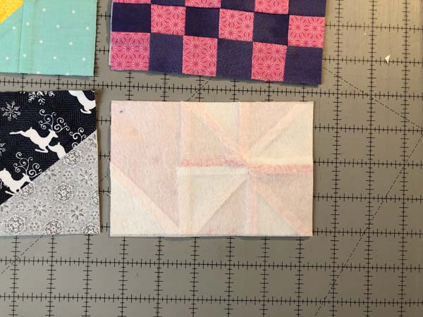 Fabric Postcard 4 Stabilizer On Back of Block