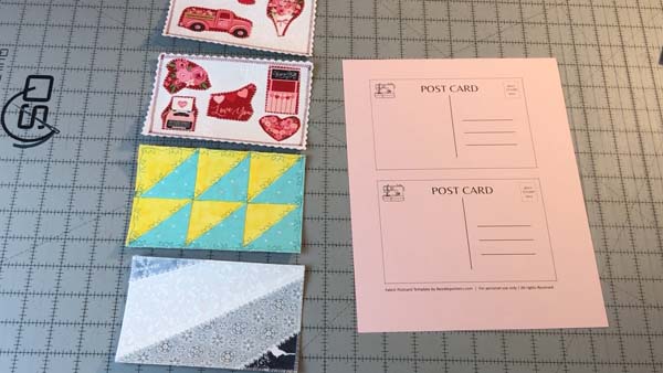 Fabric Postcards PDF Printable Backing