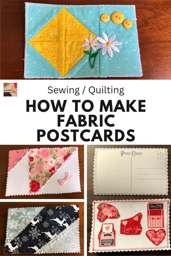 Fabric Postcards Tutorial - pin