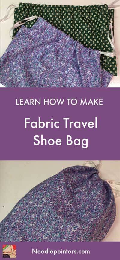 Fabric Shoe Bag Tutorial- Pin
