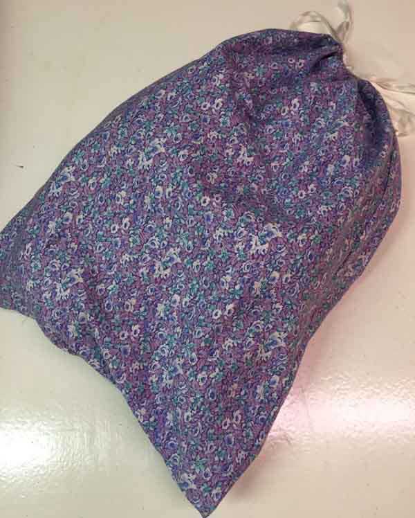 Fabric Shoe Bag Tutorial- Finished Shoe Bag