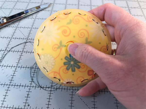 Fabric Yo Yo Pop Out of Plate