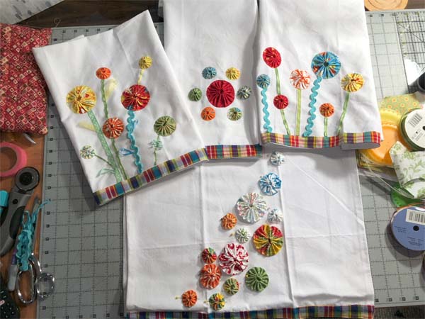 Fabric Yo Yo Sample Towels