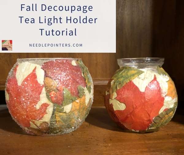 Fall Decoupage Tea Light Holder - fb