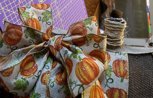 Fall Wreath Bow Added