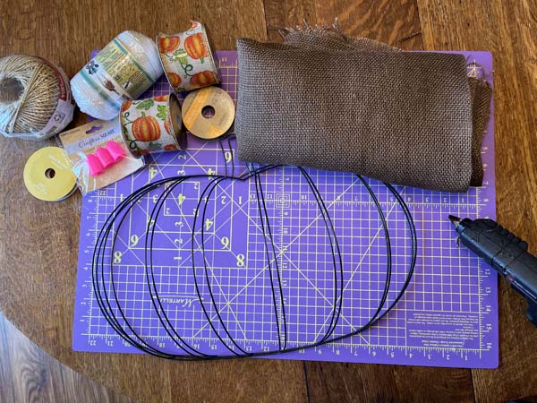 DIY Dollar Store Wire Pumpkin Form Fall Wreath Supplies