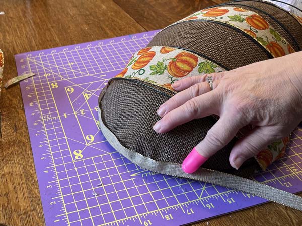 Fall Wreath Wrap Ribbon around side