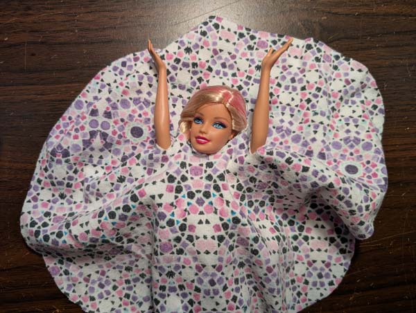 Fashion Doll Dress 14 Place over dolls head and arms through holes