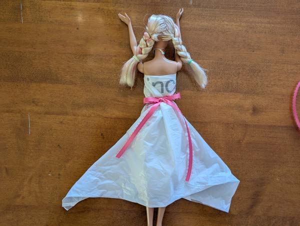 Fashion Doll Dress From Plastic Bag 13 Flair out Skirt