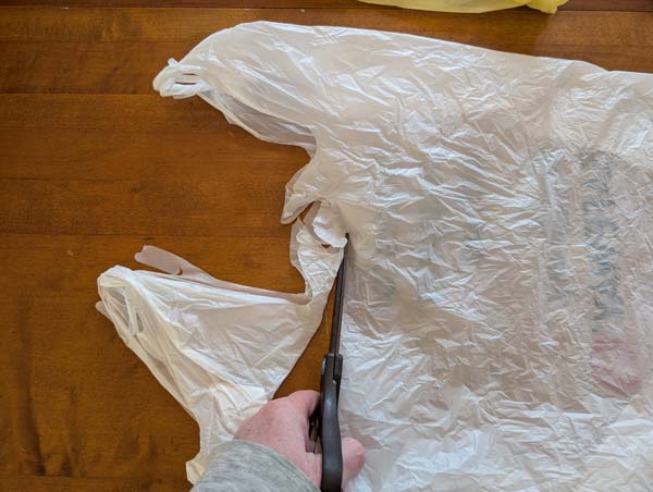 Fashion Doll Dress From Plastic Bag 2 Cut Off Handles