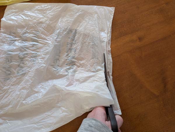 Fashion Doll Dress From Plastic Bag 3 Cut Off Bag Bottom