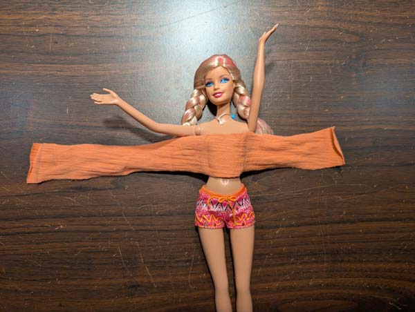 Fashion Doll No Sew Sleeveless Top 2 Over doll