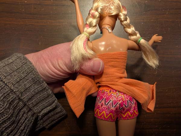 Fashion Doll No Sew Sleeveless Top 4 Wrap Across Back