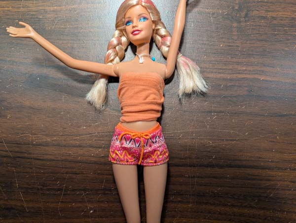 Fashion Doll No Sew Sleeveless Top 8 Tuck edge