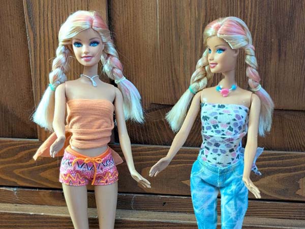 Fashion Doll No Sew Sleeveless Top Two Dolls