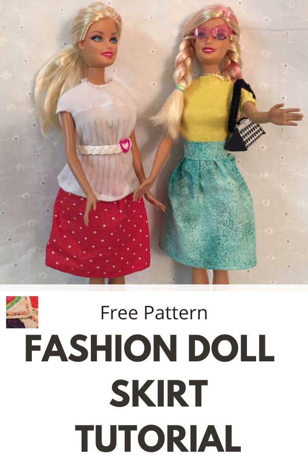 Easy Fashion Doll Skirt Tutorial - pin