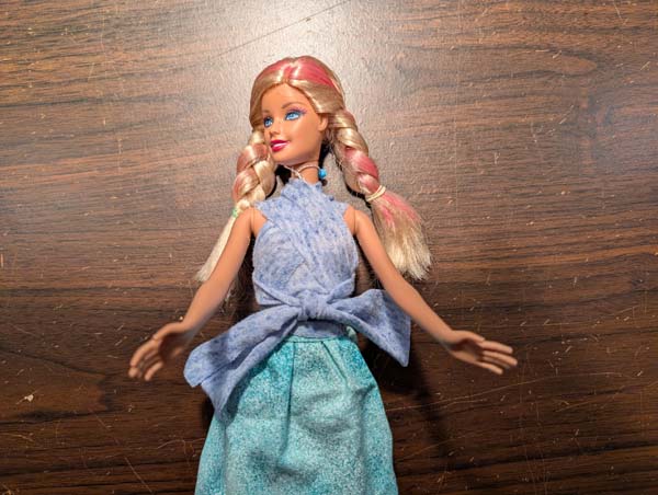 Fashion Doll Wrapped Top 7 Tied off