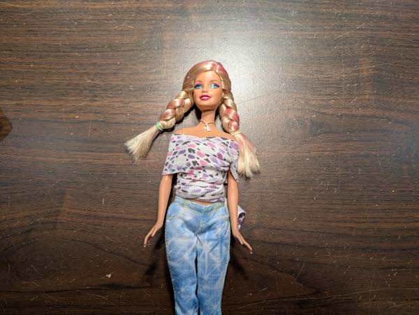 Fashion Doll Wrapped Top 9 Second version sleeves pushed down