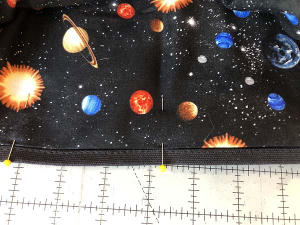 Field Bag Fix Line 18 Closeup of Pinned Lining