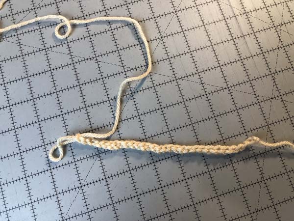 Finger Knitted Bracelet 11 Stitches Complete