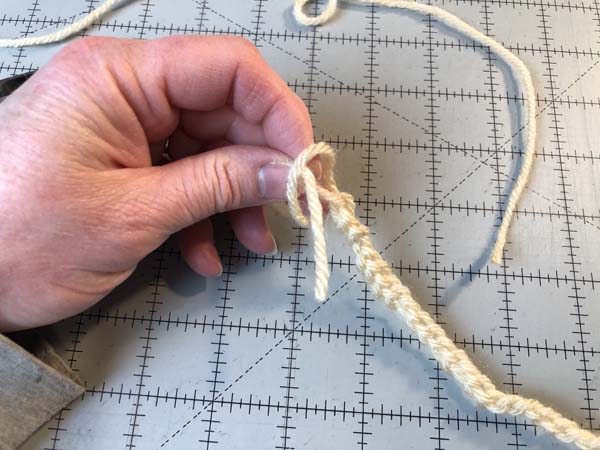 Finger Knitted Bracelet 13 Pull End Through Loop