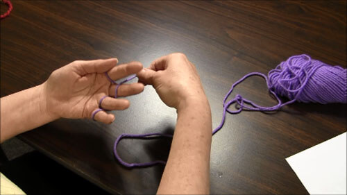 Finger Knitting Tutorial - Wrap Yarn Back around fingers