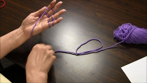 Finger Knitting Tutorial - Wrap Yarn Back Around Fingers