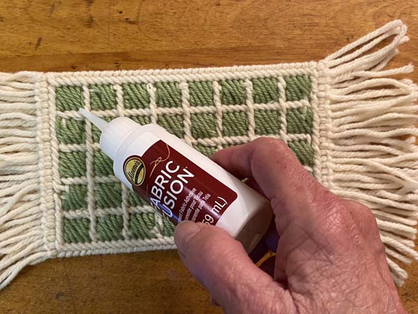 Finish Plastic Canvas Coaster Mug Rug Fabric Glue