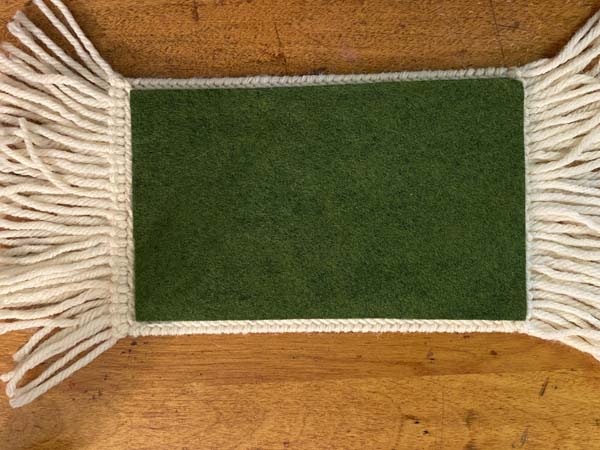 Finish Plastic Canvas Coaster Mug Rug Place Felt over glue