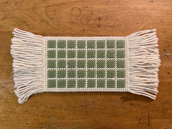 Finish Plastic Canvas Coaster Mug Rug Showing Front