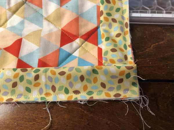 Flange Quilt Binding Back Corner