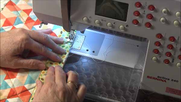 Flange Quilt Binding Tutorial - Sew onto quilt back