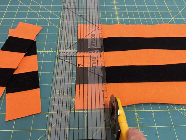 Flannel Checkered Scarf Subcut strips into two inch sections