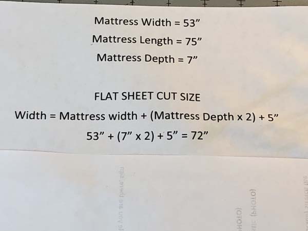 Flat to Fitted Sheet Calculate Sheet Width