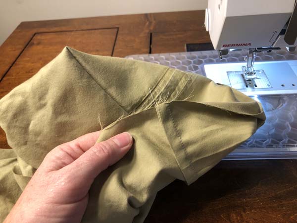 Flat to Fitted Sheet Finished French Seam Wrong Side
