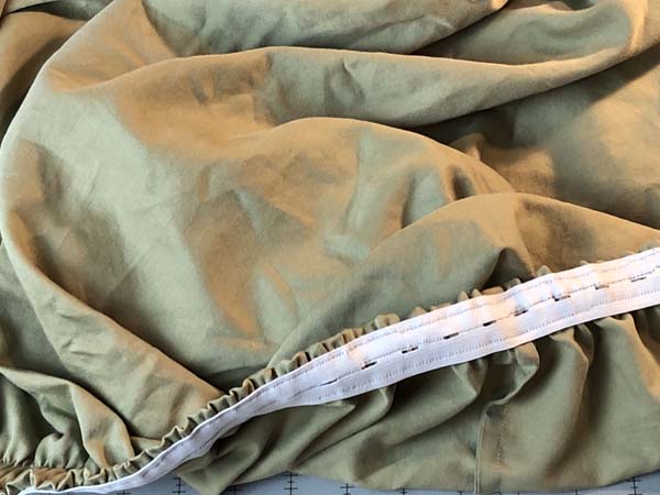 Flat to Fitted Sheet Finished Showing Elastic