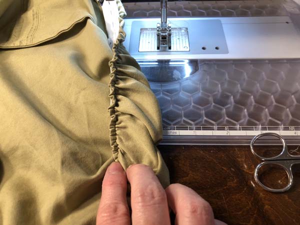 Flat to Fitted Sheet Showing Gathers